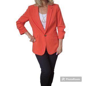 DKNY Fully Lined Single Button Blazer with Scrunched Button Sleeves Size 8